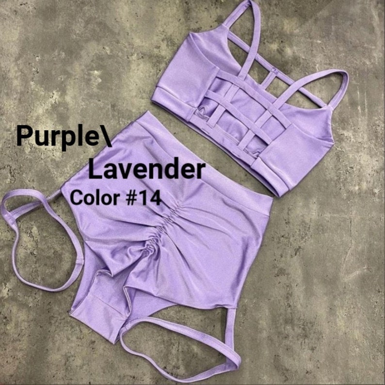 Pole dance outfit set Crop Top Hight waested Garter shorts Etsy