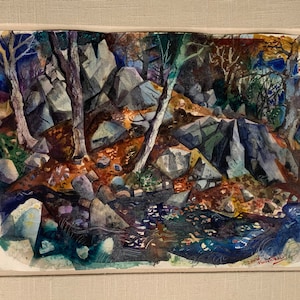 DAVID FREDENTHAL (1914-1958) Cubist Landscape Watercolor