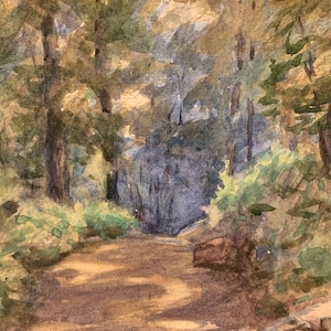 BISSELL PHELPS SMITH (attributed to) (1892-1965) “Path in the Woods” Landscape Watercolor