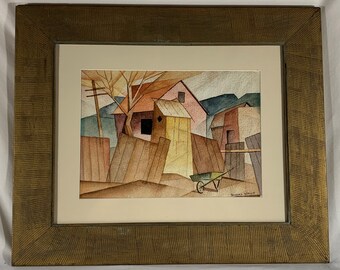 BROOKS WILLIS (1903-1981) Original 1940s Watercolor “Chile Parlor, Albuquerque, N.M.”