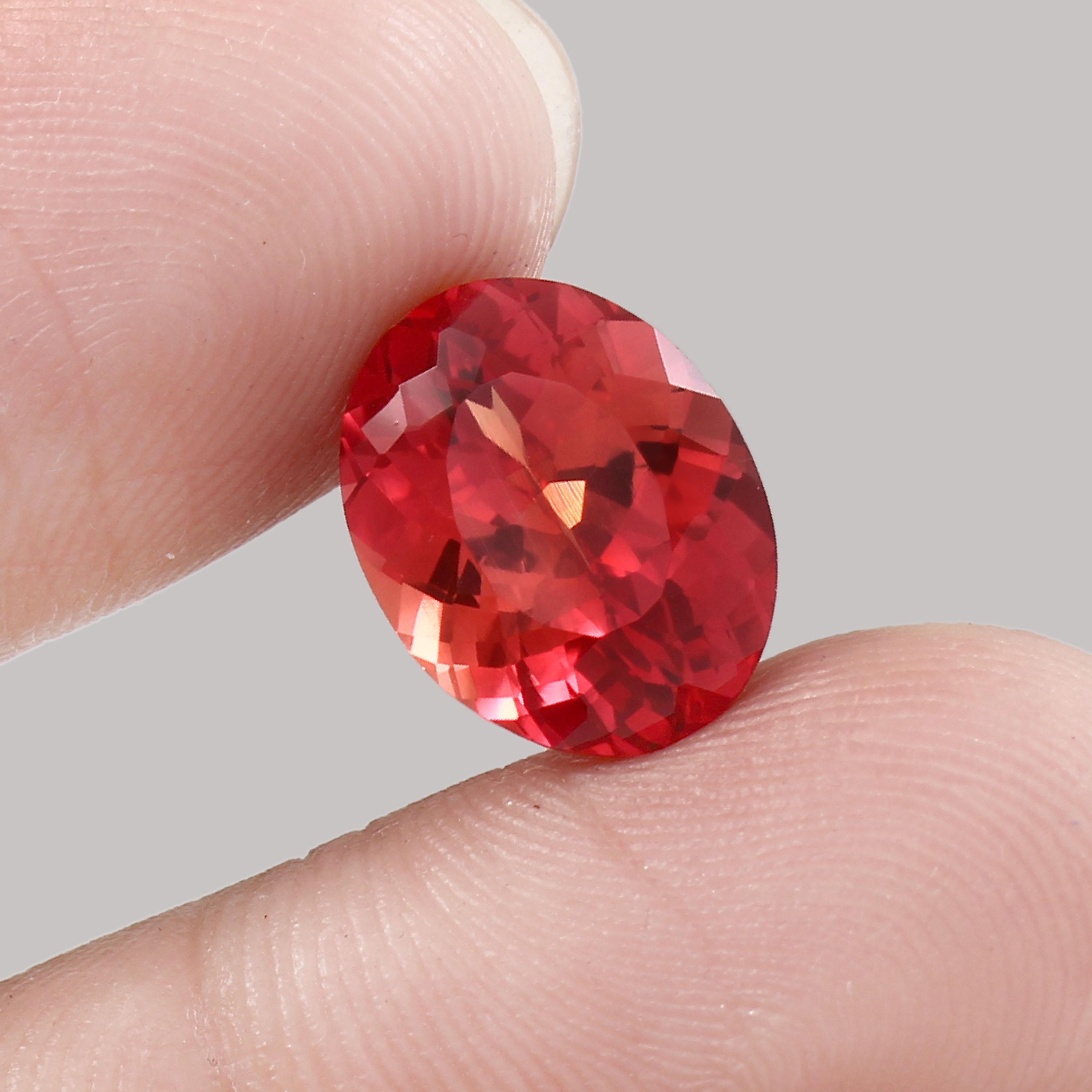 ファンタ オレンジサファイア ルースストーン：オーバルカット、13 x