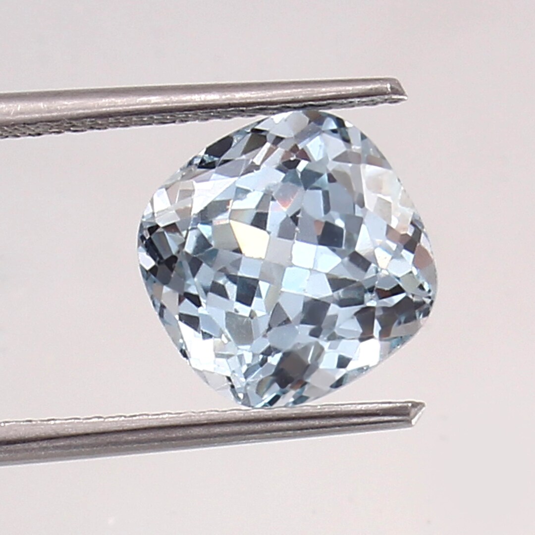 AAA Flawless Brazilian Aquamarine Loose Cushion Cut Gemstone Etsy