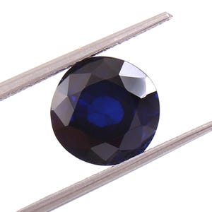 Ceylon Royal Blue Sapphire Loose Gemstone – 12mm Round Calibrated Cut, AAA Flawless Quality for Jewelry Making, Ring Settings, Birthstone