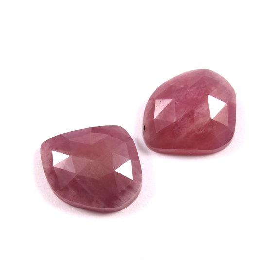 Top Clean Quality For Making Jewelry Size 13x6x2 MM AAA Natural Ruby Rose Cut Slice Pair Flat Back Faceted Cut 7.40 Carat