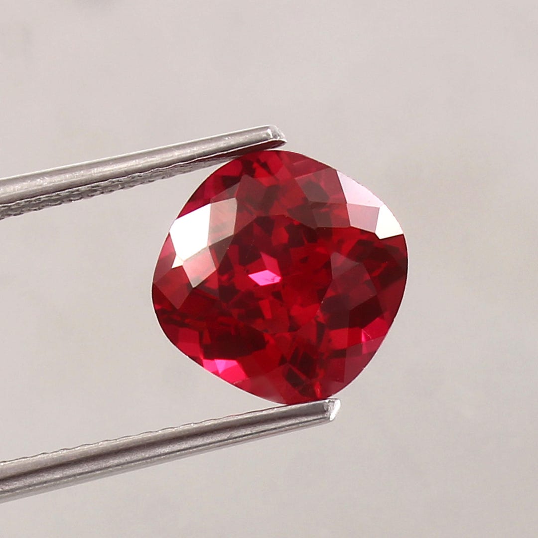 Pigeon Red Ruby Gemstone: 5 Carat Cushion Cut for Ring Setting - Etsy
