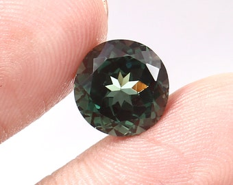 Pierre Précieuse Paraiba Tourmaline Verte Naturelle 7.60mm Rond 1.80ct AAA - Sans Défaut