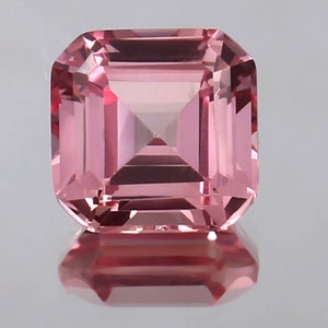 AAA Flawless Ceylon Padparadscha Sapphire | 9mm Asscher Cut Loose Gemstone | Excellent Quality | Ideal for Jewelry Making