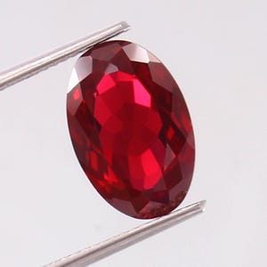Dark Red Ruby Loose Gemstone: Oval Cut, 17x13 mm, July Birthstone