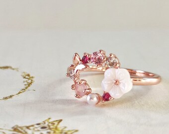 Deluxe Femenino Snow Ring Yellow Rose Color Crystal Zircon Deluxe Femenino Snow Ring Yellow Rose Color Crystal Zircon