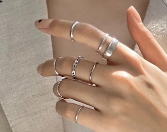 Geometric ring Everyday jewelry Perforated Cuff silver ring Perfe Adjustable ring jewelry Sterling silver band tube ring Gift for her