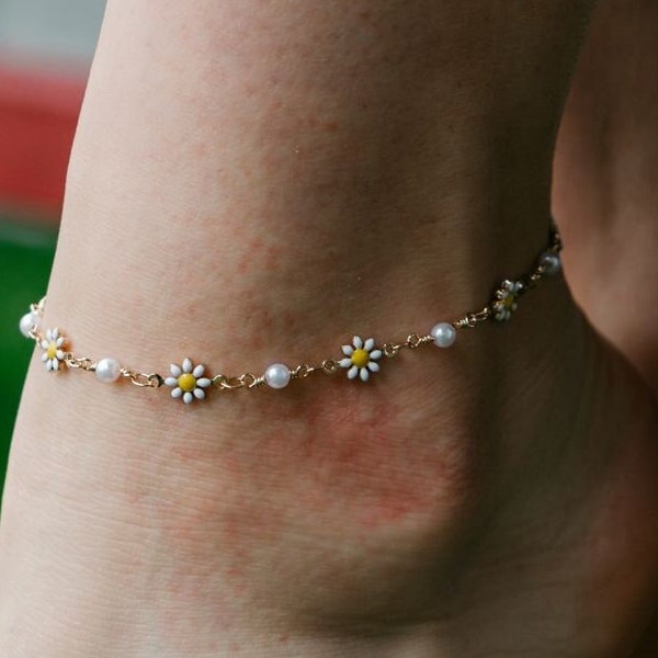 Daisy Chain Anklet Etsy