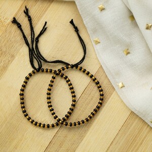 Small Gold Beads Black Beads Bracelet in 22k Gold, Bracelet for Women, Baby  Bracelet, All Size Available for Gift 