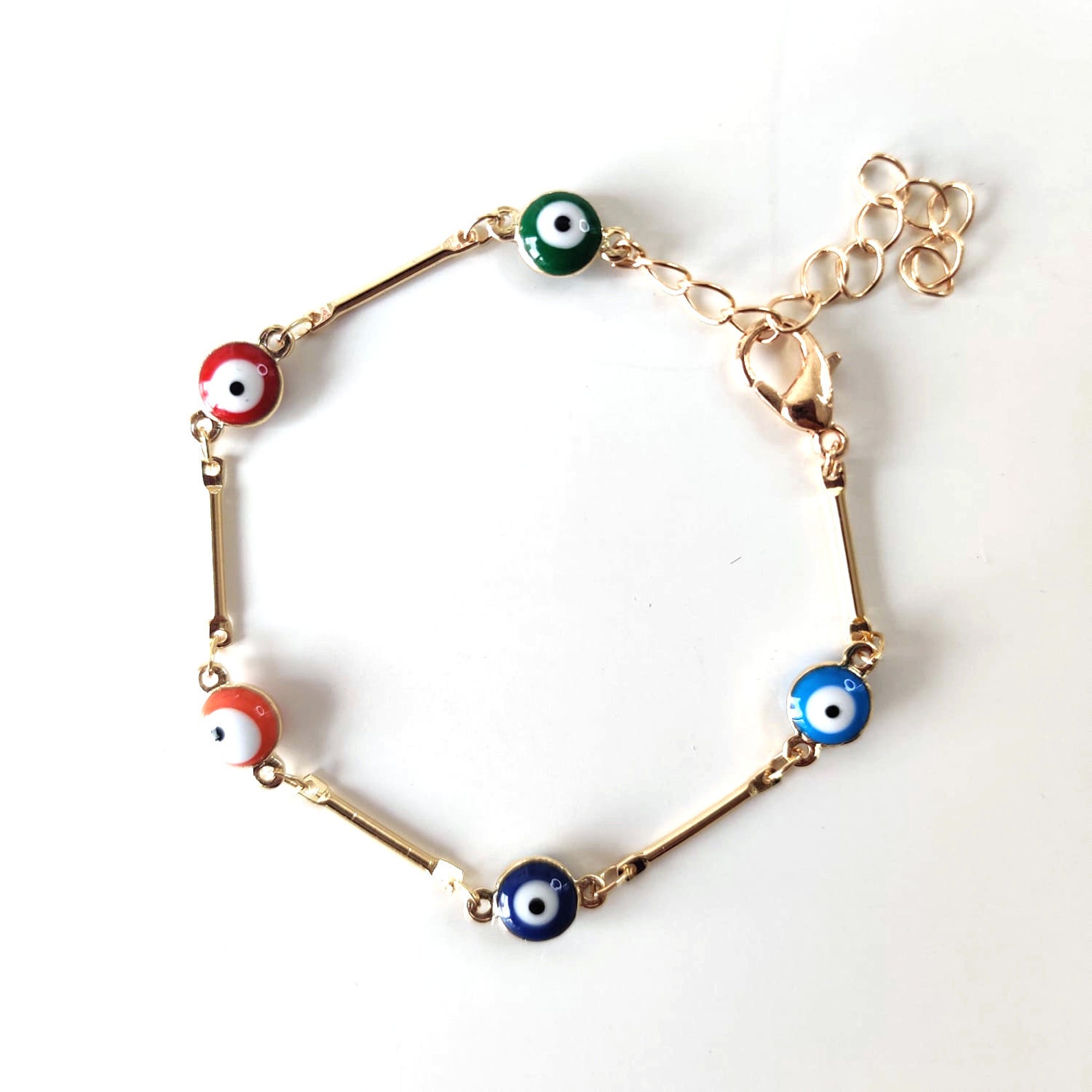 Gold and Silver Evil Eye Charm Bracelet/anklet Devil Eye Etsy UK