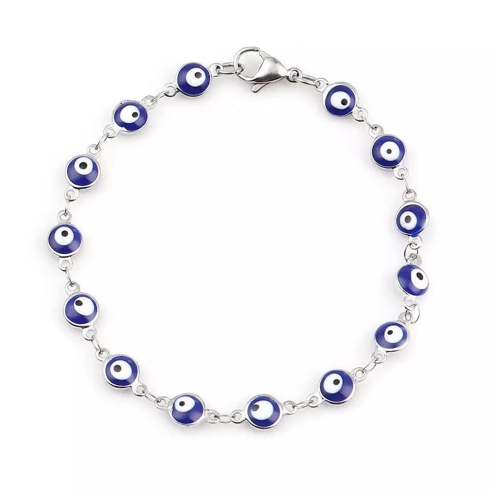 Evil Eye Bracelet Blue Devil Eye Protection Charm Jewelry Etsy UK