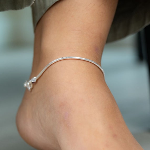 Silver thin payal clearance