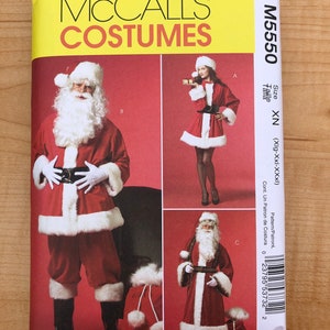 Santa and Mrs. Claus Costume Patterns McCalls M5550 St. Nick Robe Pattern Santa Costume Pattern Mrs. Claus Costume Pattern Santas Bag
