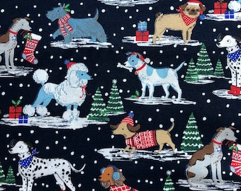 Hund Weihnachten Leichte gewebte Baumwolle Quilten Basteln Nähen