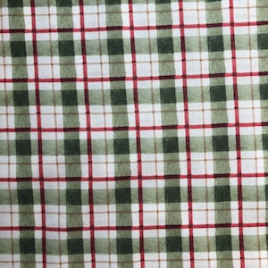 Susan Winget Christmas Plaid Red Green White Holiday Christmas Plaid Lightweight Cotton Fabric Susan Winget Green Plaid Quilting Sewing