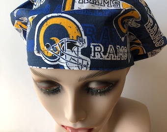 Klassische Los Angeles Rams Scrub Cab Cabochon waschbar Scrub Cabochon Cap aus Baumwolle Waschbar Scrub Cabochon