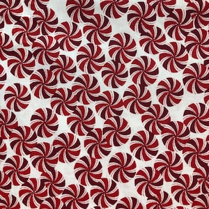 Peppermint swirl cotton fabric Lightweight Woven Christmas Cotton