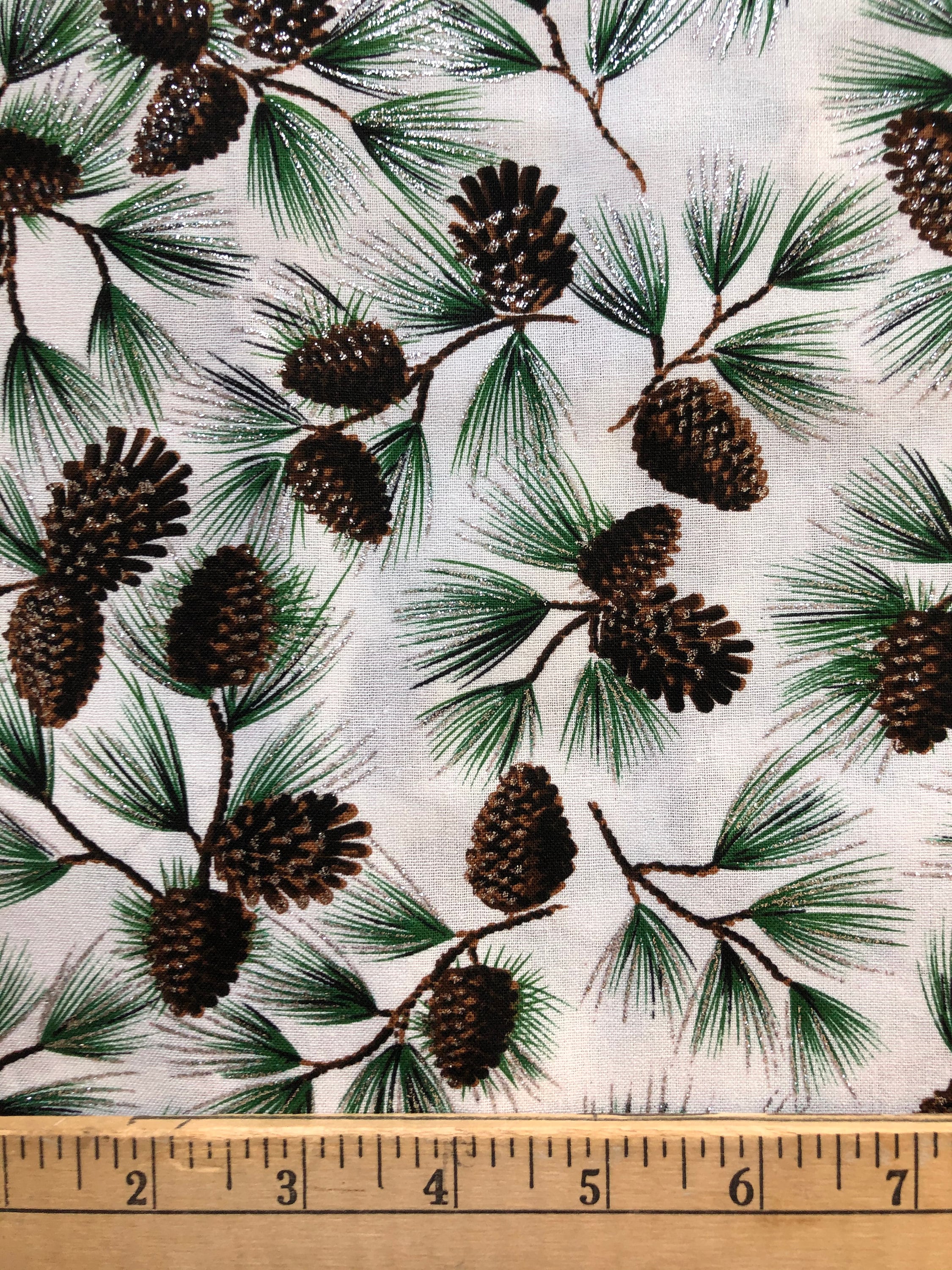 Erosebridal Christmas Fabric, Christmas Tree Leaf Upholstery Fabric by The  Yard, Pine Cones Fruit Decoration Fabric, Botanical Leaf Material for