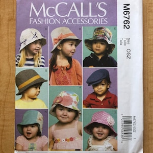 Child's hat pattern, McCalls Pattern M6762 Kids hats patterns, Bucket hat pattern