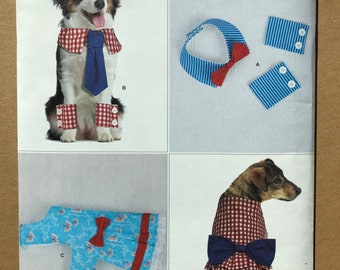 Simplicity S9507 Dog Dress Dog BowTie Dog Cuffs and Tie Pattern 9507 Dog Clothing Dress Up Clothes Patterns Dressy Dog Outfits Pet Clothes