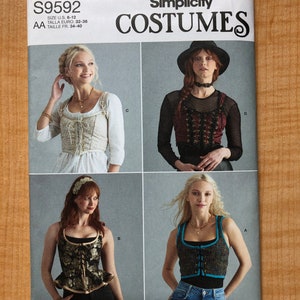Simplicity Costumes S9592 Corset Pattern 9592 Laced Bodice Corset Pattern Simplicity Renaissance Costume Vest Corset