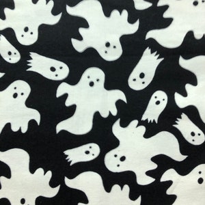 Glow in the dark Ghost Halloween Fabric Black Halloween Fabric Spirit Fabric