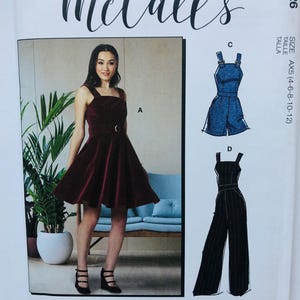 McCalls M7626 Kleid Pullover Jumpsuit Overall Papier Schnittmuster 7626 Damen Misses Nähen Muster