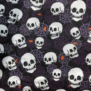 Skull Glow in the Dark Fabric Skulls Halloween Cotton Fabric Joann Fabric Halloween Glow in the Dark
