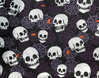 Tela de calaveras que brilla en la oscuridad Tela de algodón de calaveras para Halloween Tela Joann para Halloween que brilla en la oscuridad