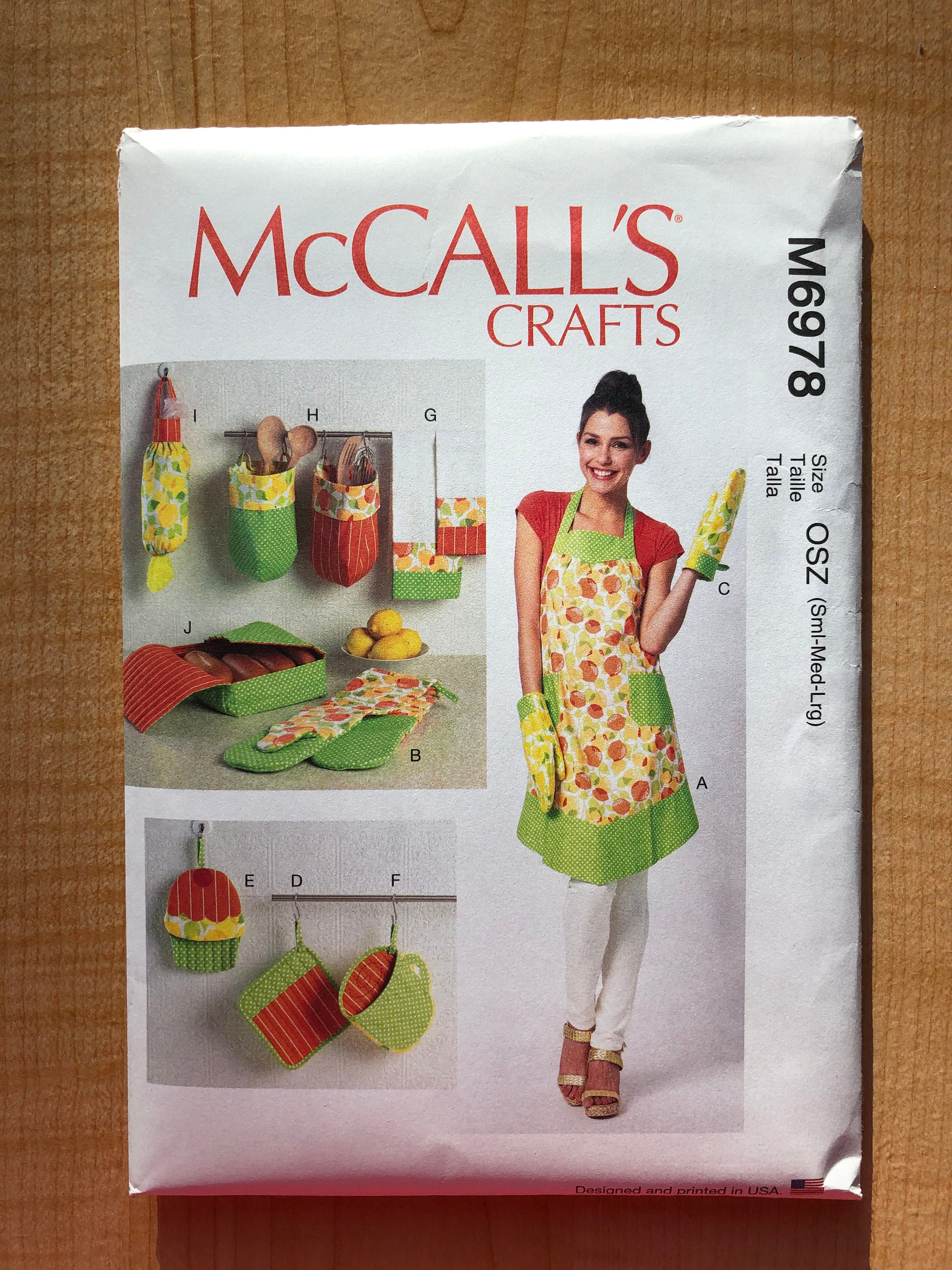 McCall's M8598 Apron Sewing Pattern - Cottage Core Cross Back Aprons In Multiple Sizes