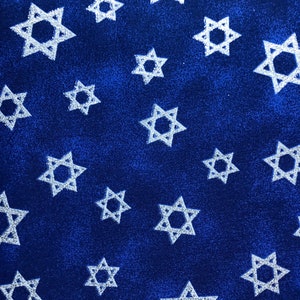 Silver Star of David Hanukkah Lightweight Cotton Fabric. Fabric Traditions Hanukkah Cotton Fabric. Crafting Quilting Fabric