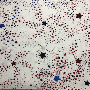 Patriotic Stars Fabric White Patriotic Fabric Lightweight Woven Cotton Patriotic Quilting Craft Sewing Cotton Stars Fabric