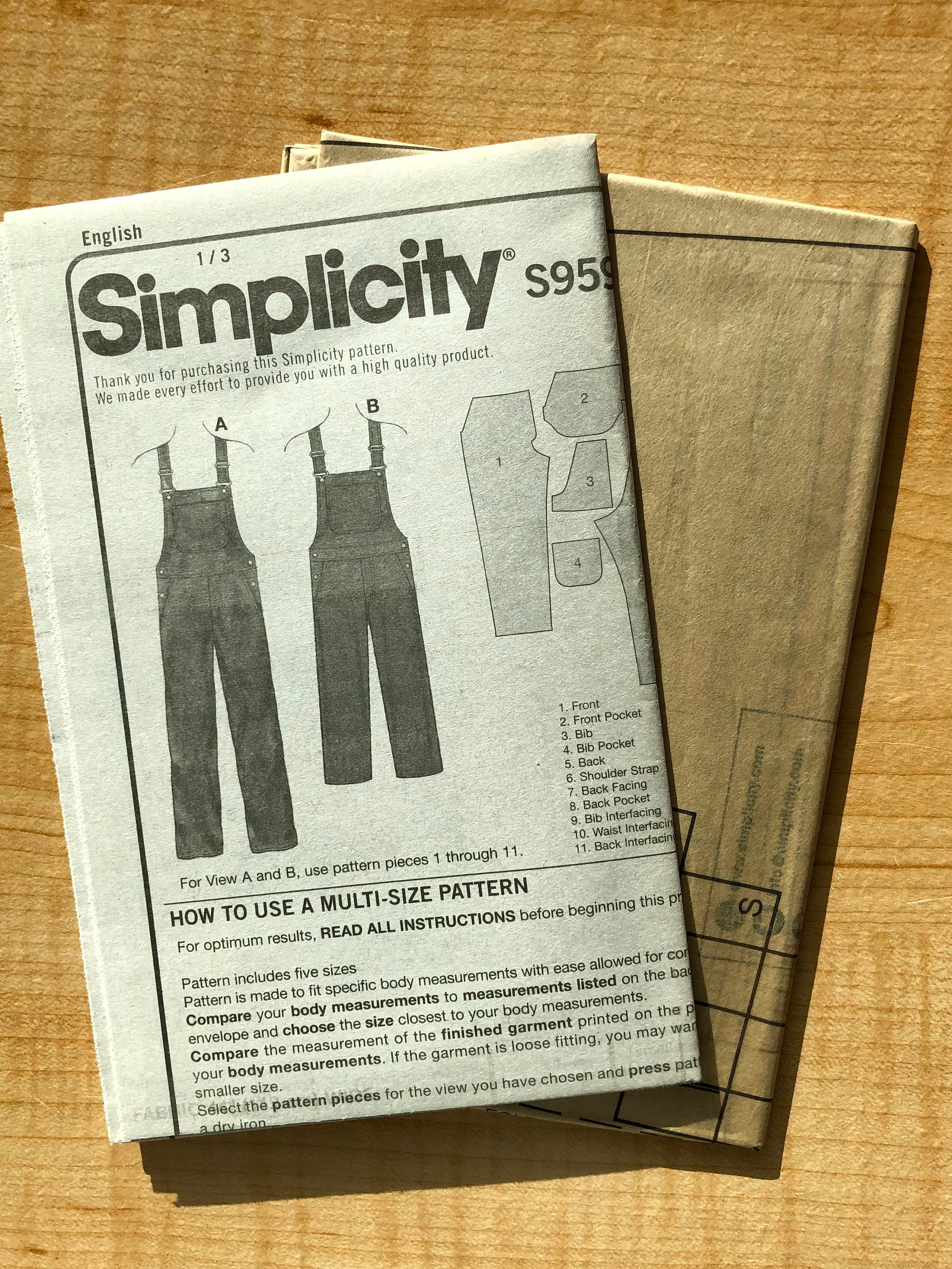 Simplicity S9590 Women's Overalls Sewing Paper Pattern - Etsy