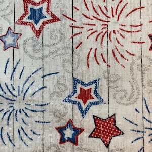 Tecido de celebração de 4 de julho Tecido de algodão leve e patriótico