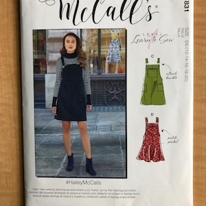 McCalls M7831 Jumper Dress Pattern Learn to Sew Pattern Jumper 7831