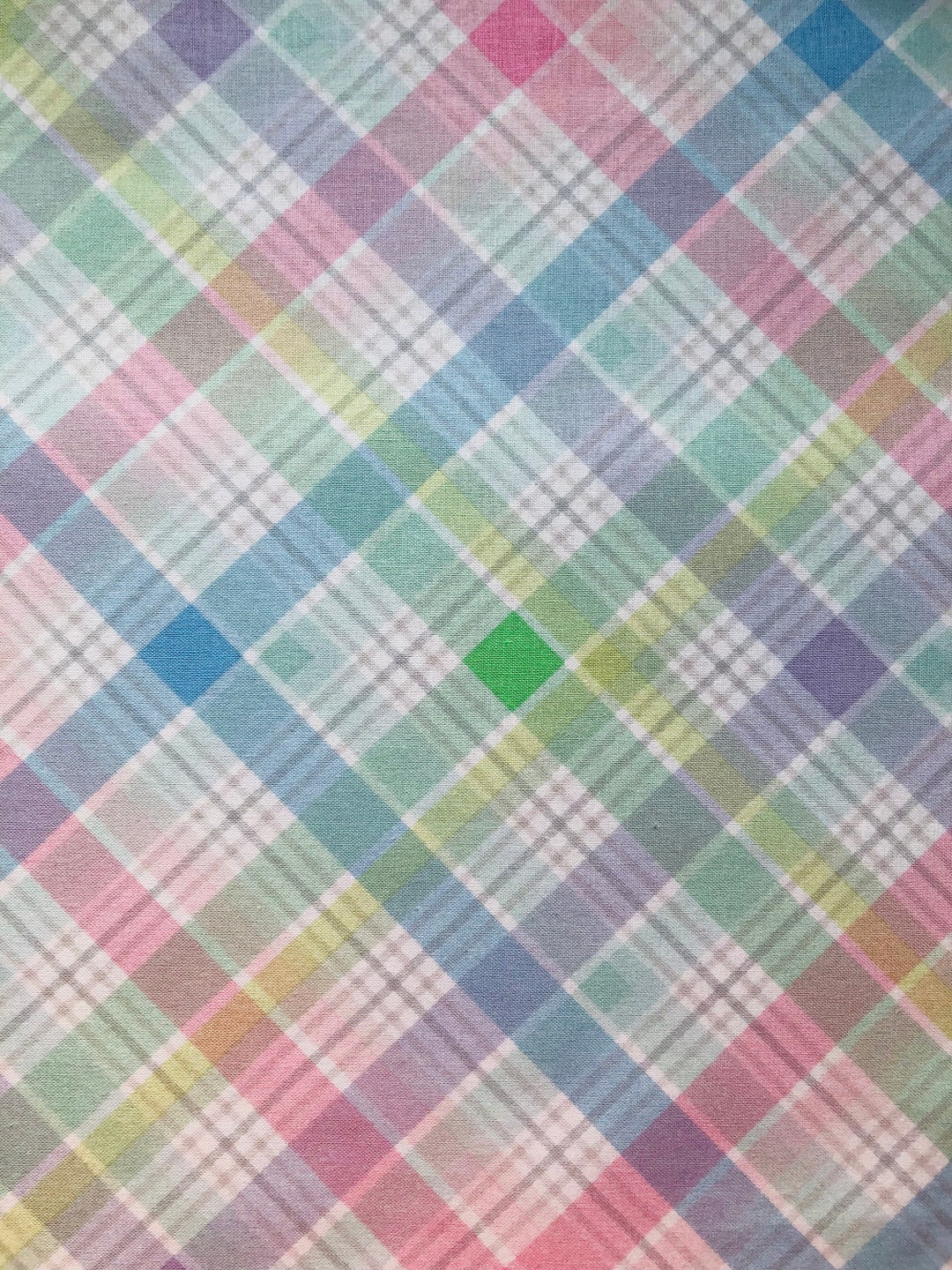 Easter Plaid Fabric Spring Cotton Print Spring Easter Fabric Easter