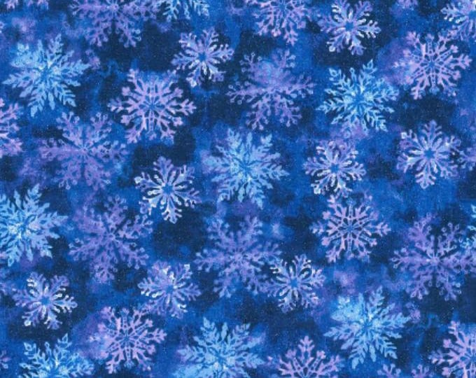 1/2 Yard Fabric Traditions Blue and Purple Snowflake Christmas ...