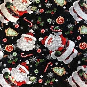 Jolly Santa Cotton Fabric Cookies for Santa Christmas Cotton Fabric