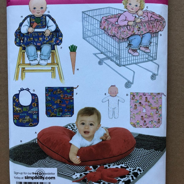 Simplicity 4225 Baby Childs Shopping Cart Cover High Chair Cover Bib Blanket Large Pillow Cover Patterns With Bags and Toys Baby Patterns