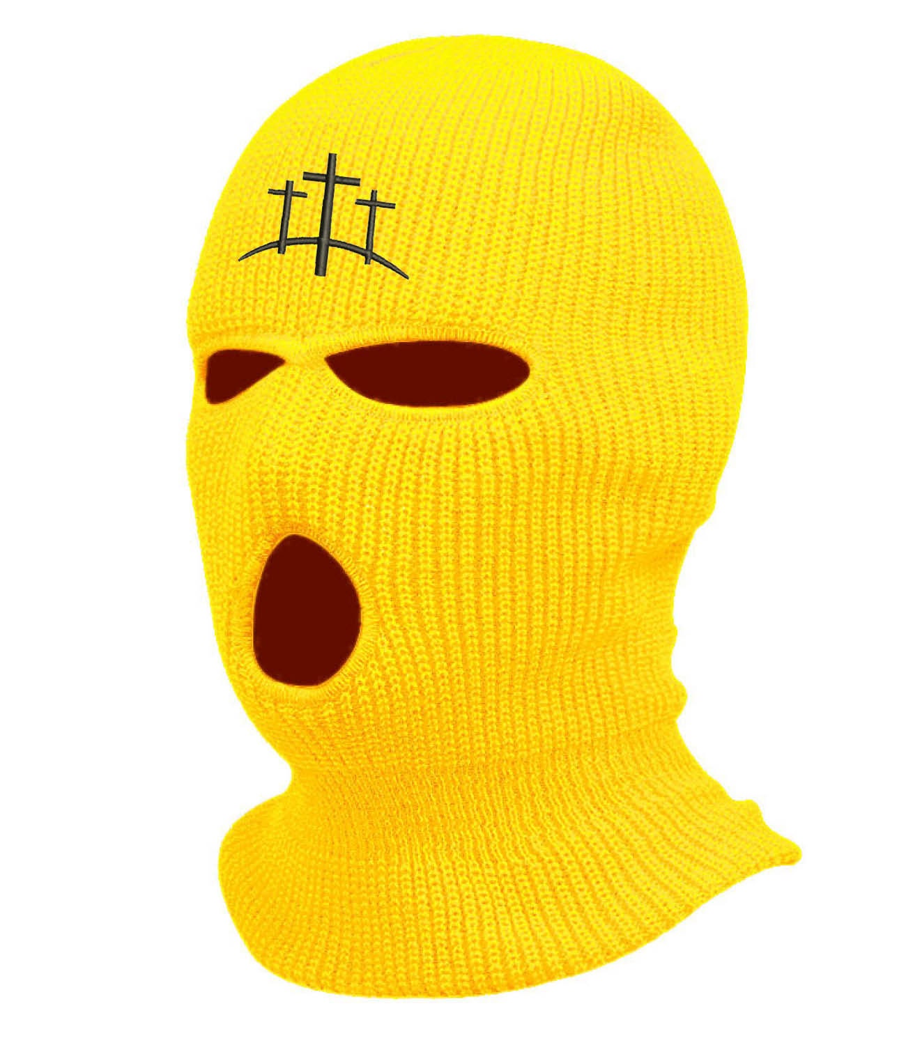 Cross Crown 3 Hole Ski Mask Adult Embroidered Full Face Cover Warm