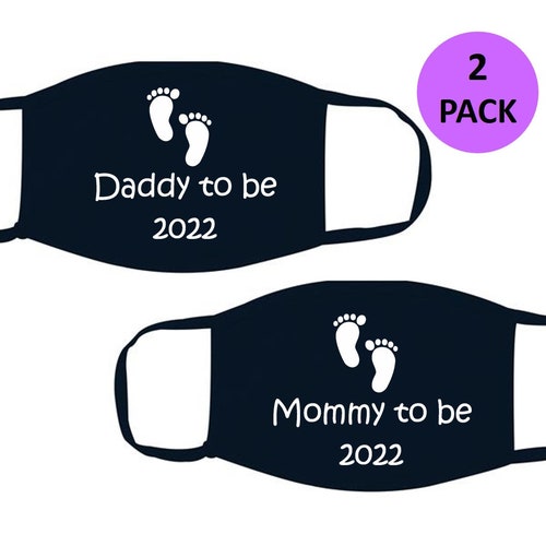 Mommy Daddy to Be Face Masks / Baby Shower / Gender Reveal / Etsy