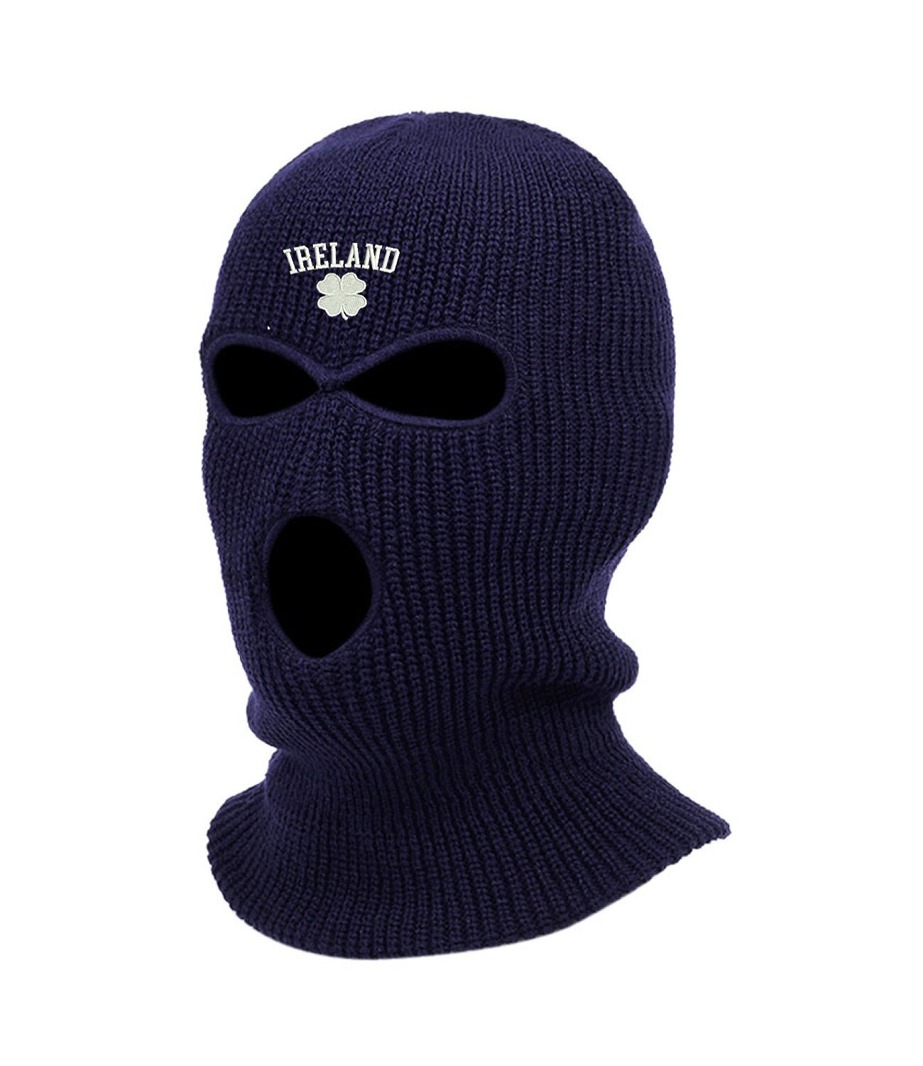 Ireland 4 Leaf Clover 3 Hole Ski Mask Adult Embroidered Full Face Cover