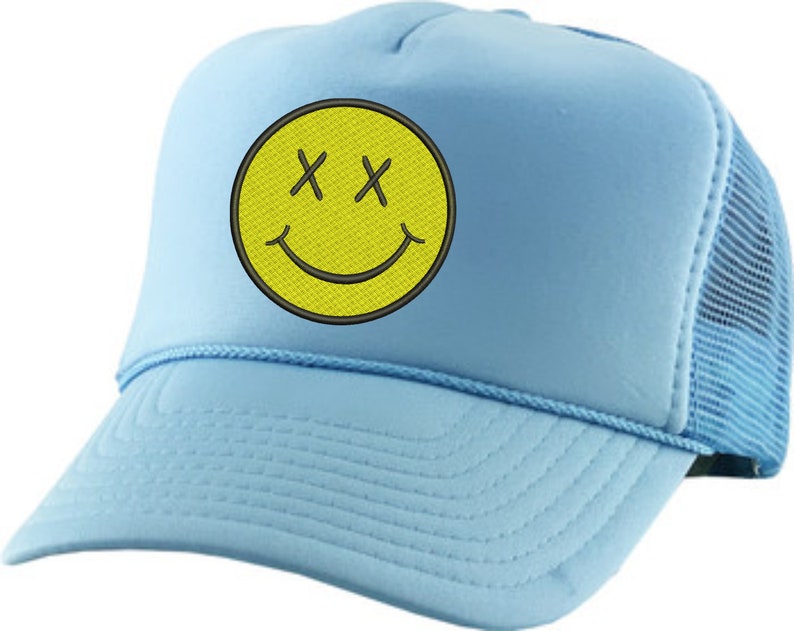 SONMONY Cappello Da Camionista Smiley Face - Berretto Baseball Unisex In Cotone Lavato, Ricamo Faccina Sorridente, Taglia Unica Regolabile - 4