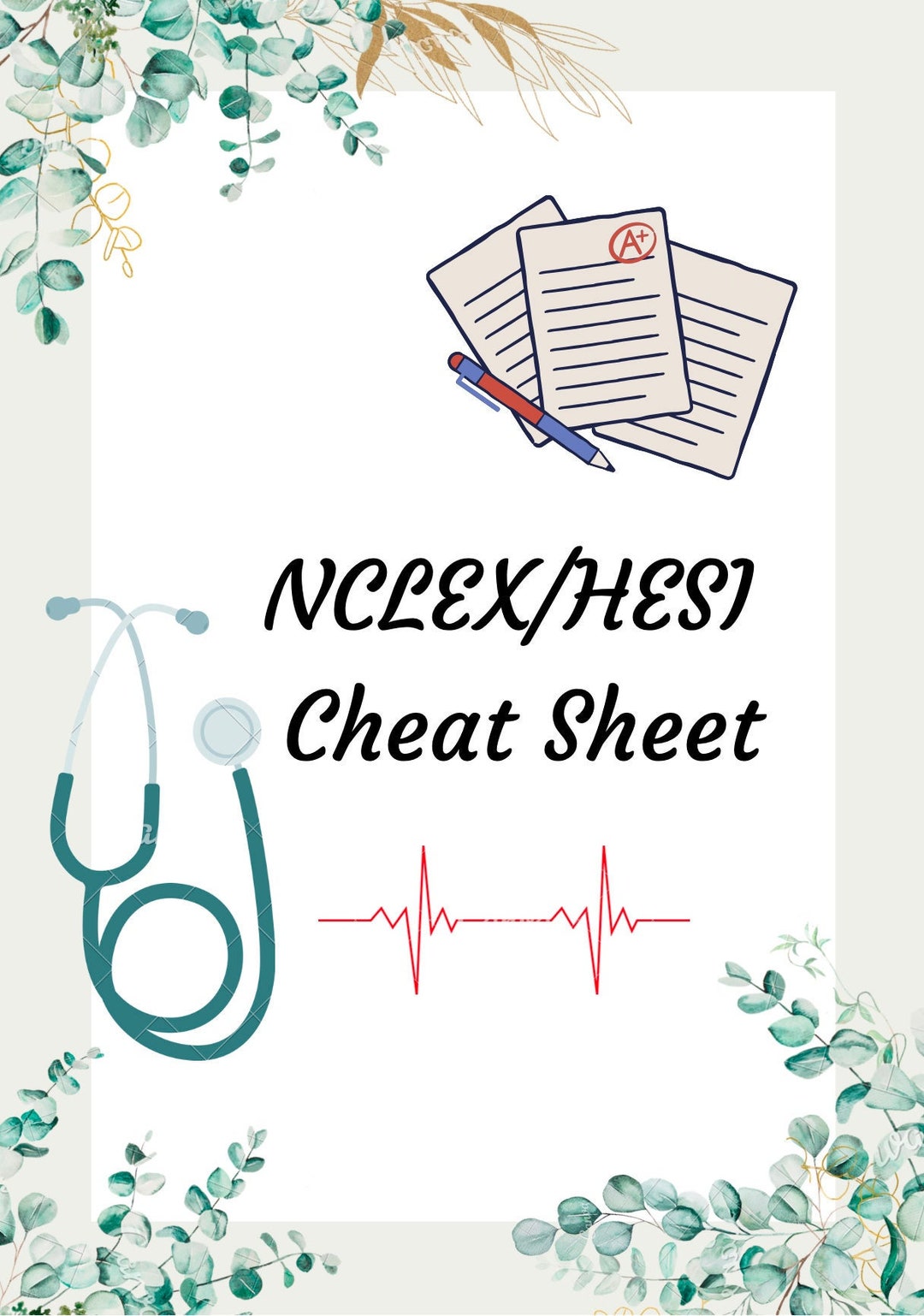 NCLEX/HESI Cheat Sheet Etsy