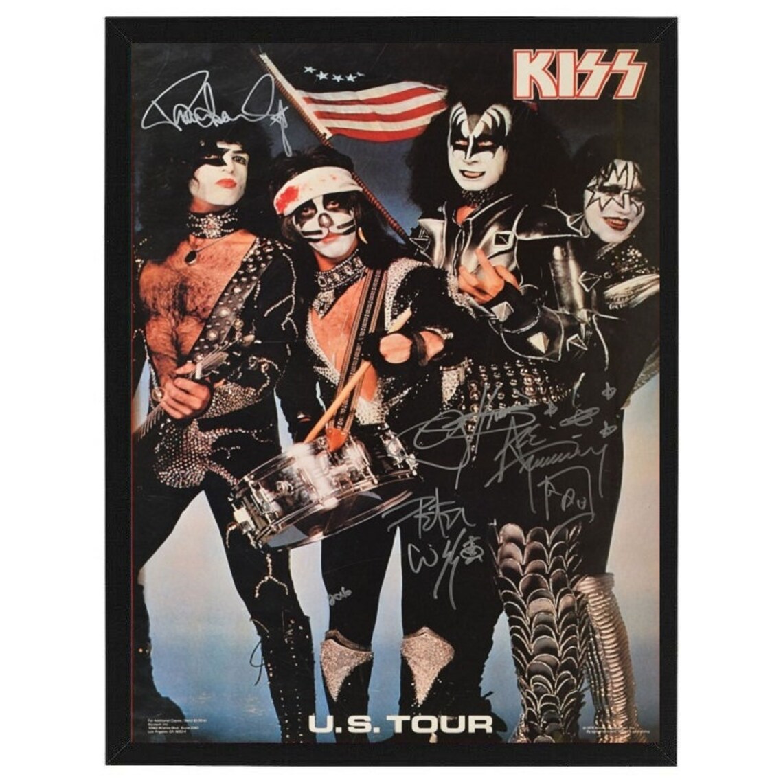 FRAMED Kiss Band Signed by All 4 US Tour Promo Photo Print Etsy
