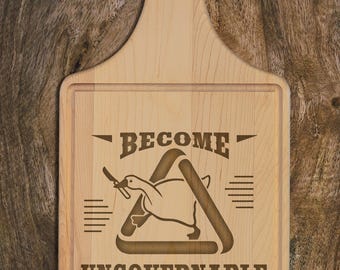 Untitled Goose Game Wooden Cutting Board Engraving, Murder Duck, Peace was never an option, Silly goose, Honk Untitled goose gaming engraved