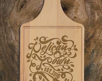 Stardew Valley Wooden Cutting Board Engraving, Pelican Town Engraved wooden Cutting Board, Stardew Valley Gift, Stardew Valley Merch